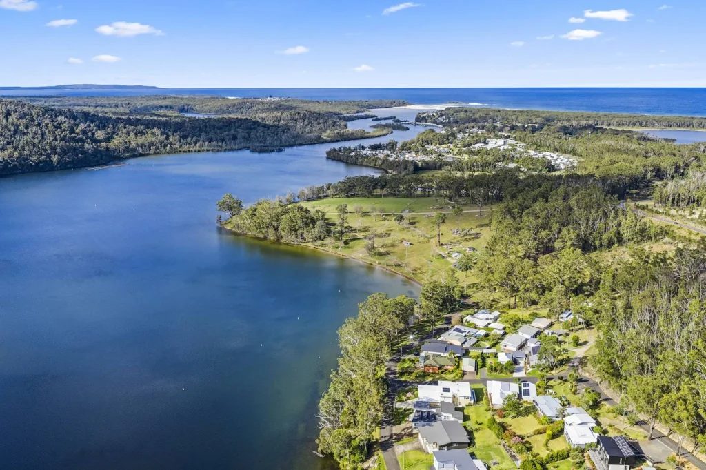 Lake Conjola waterfront on the Shoalhaven South Coast